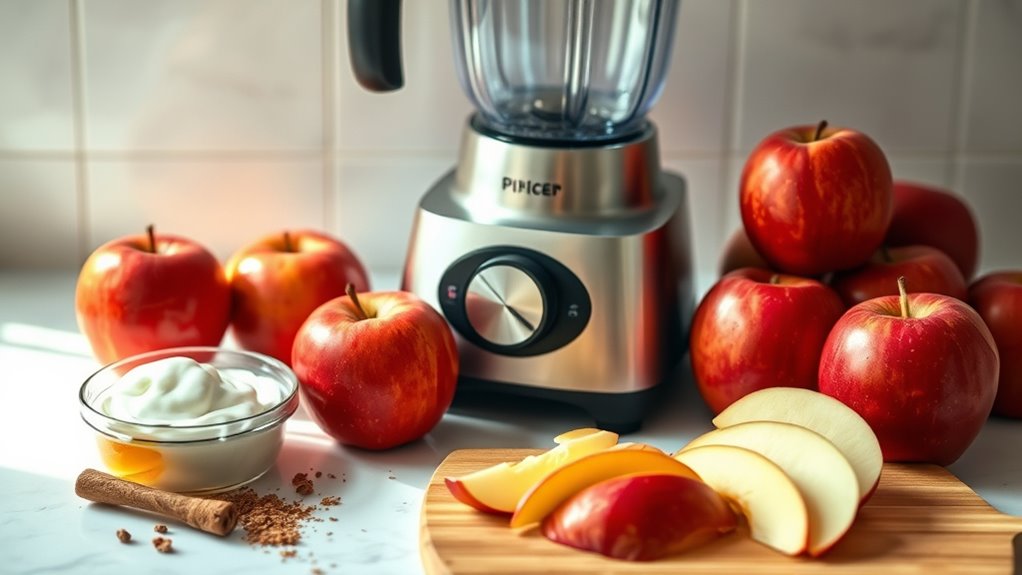 prepare apples for blending
