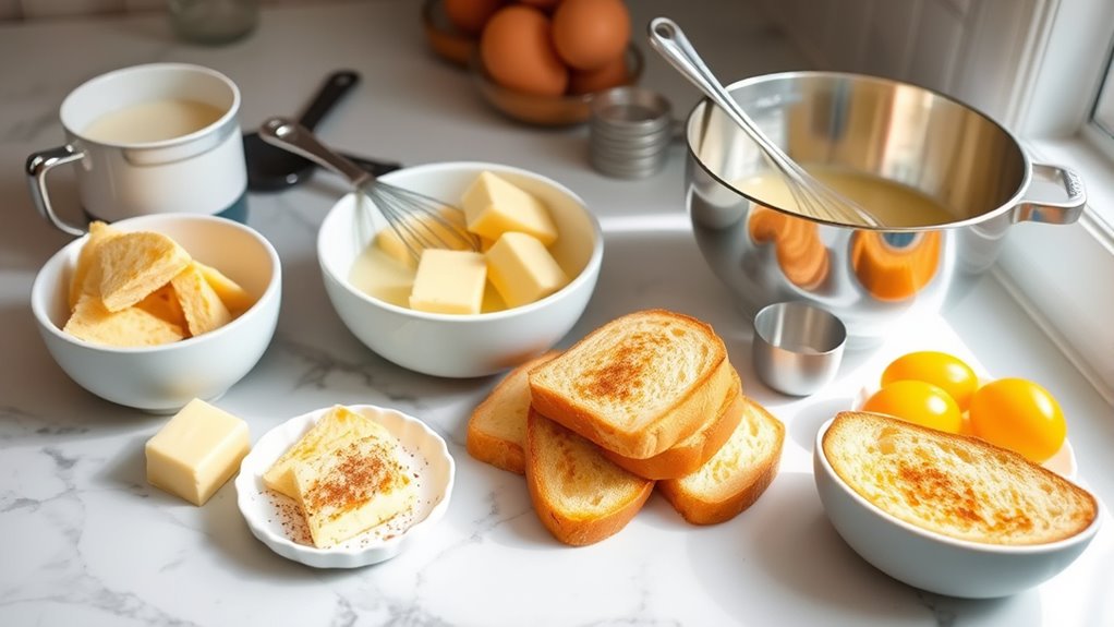 prepare bread soak custard