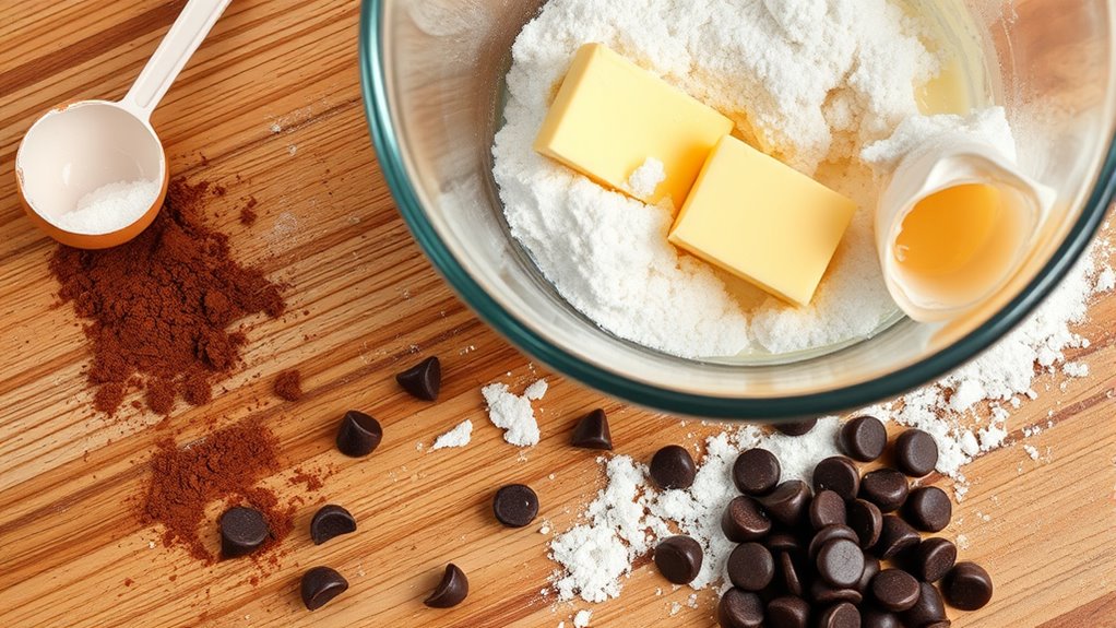 prepare chocolate cookie dough