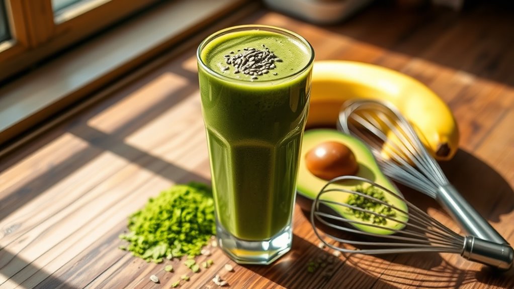 prepare fresh matcha smoothie