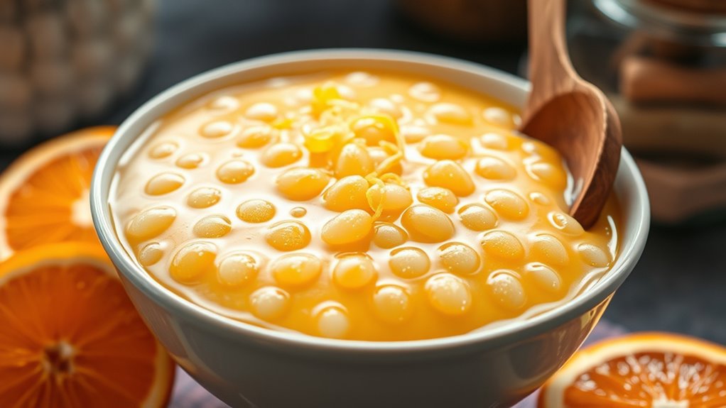 prepare tapioca and oranges