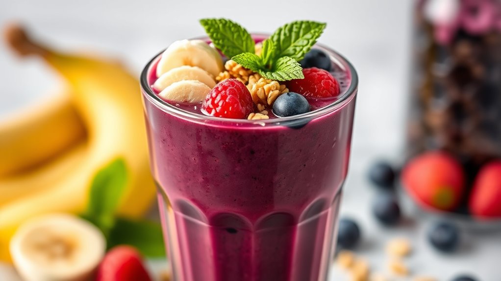 serve acai smoothie creatively