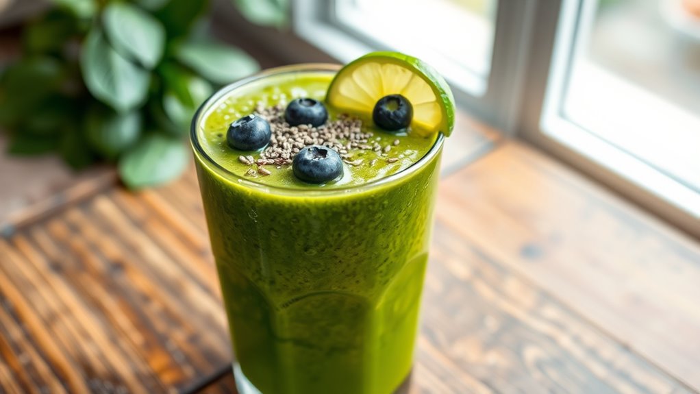 serve smoothies chilled garnished