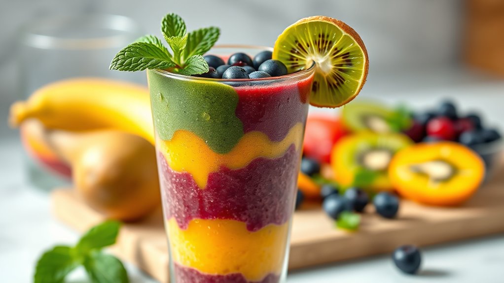 serve smoothies in chilled glasses