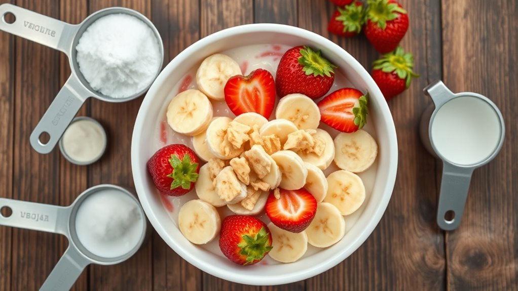 simple strawberry banana pudding