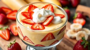 simple strawberry banana pudding