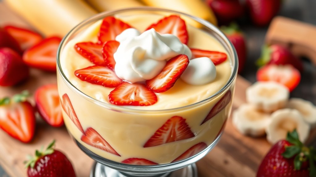 simple strawberry banana pudding