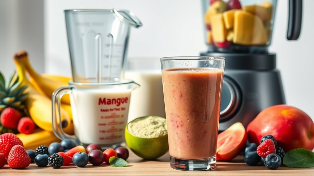 smoothie preparation and blending