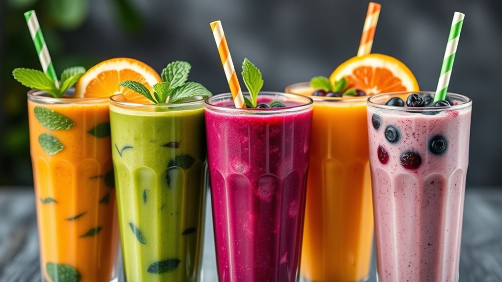 smoothie preparation and presentation
