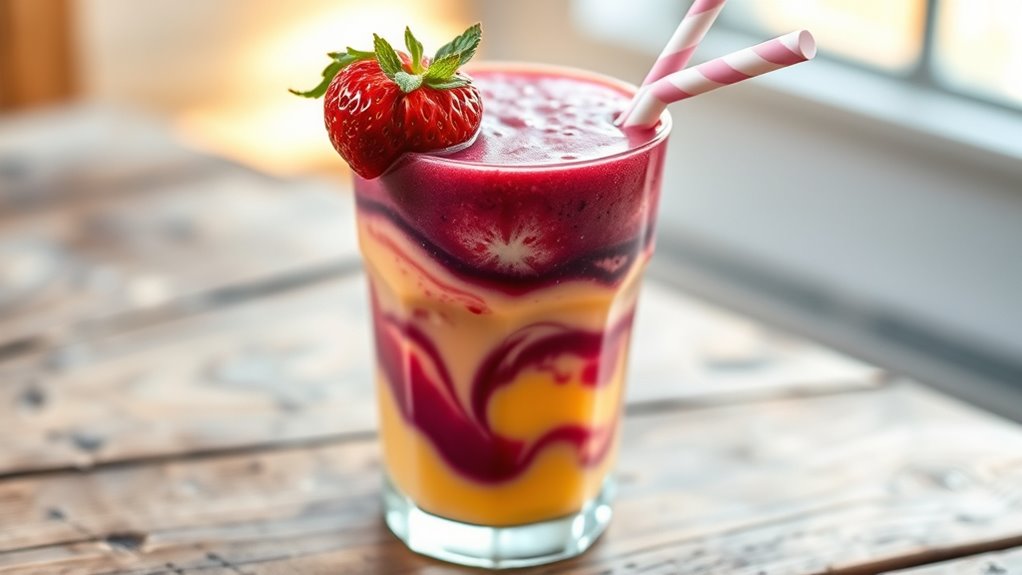 smoothie presentation and serving
