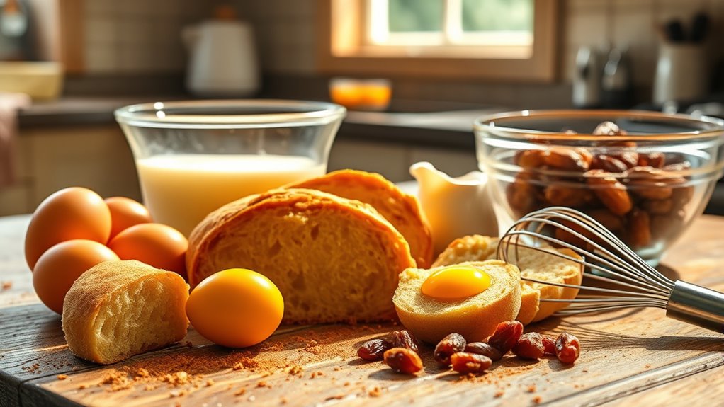 stale bread absorbs custard