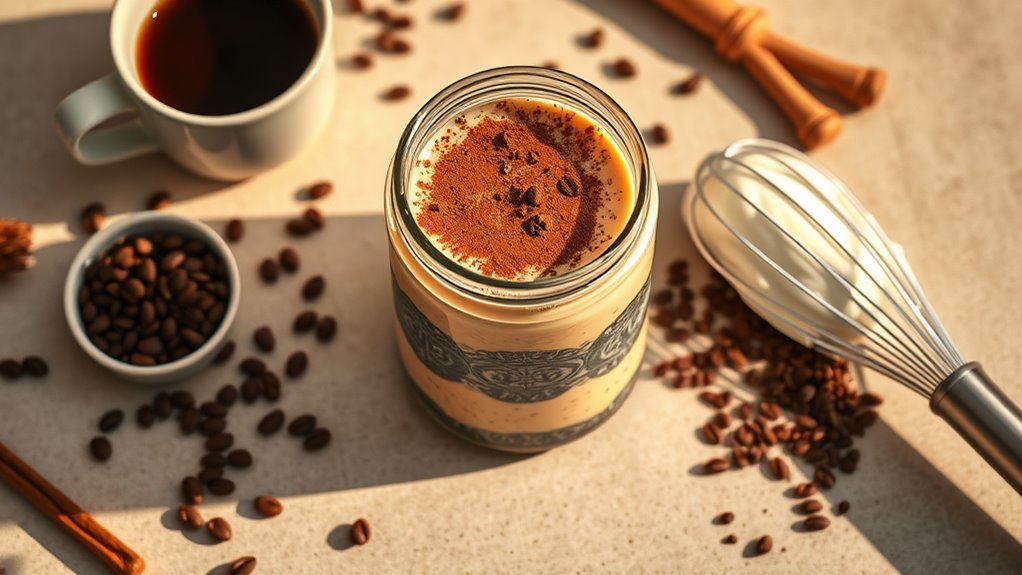 tiramisu chia seed pudding