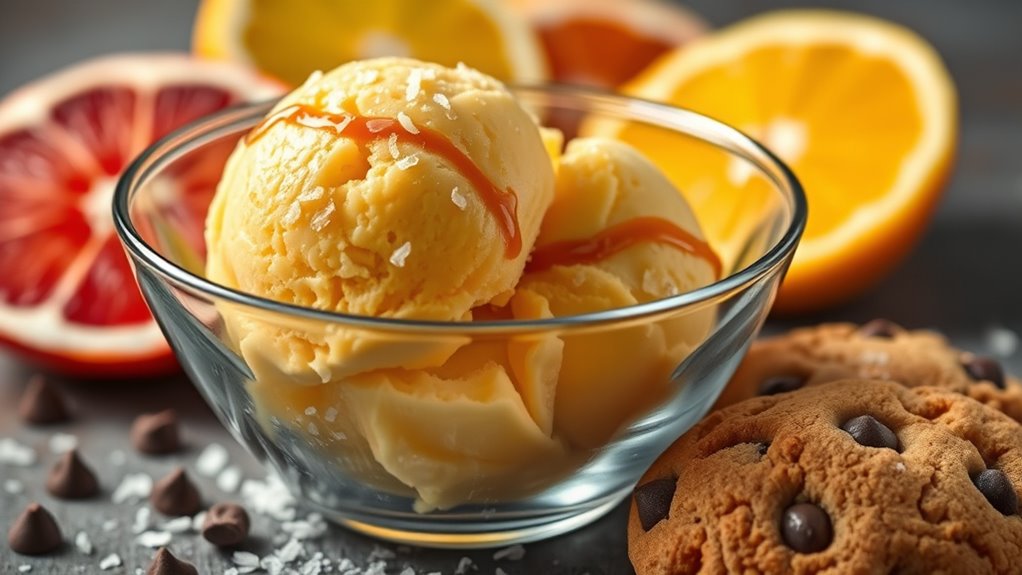 artful ice cream presentation