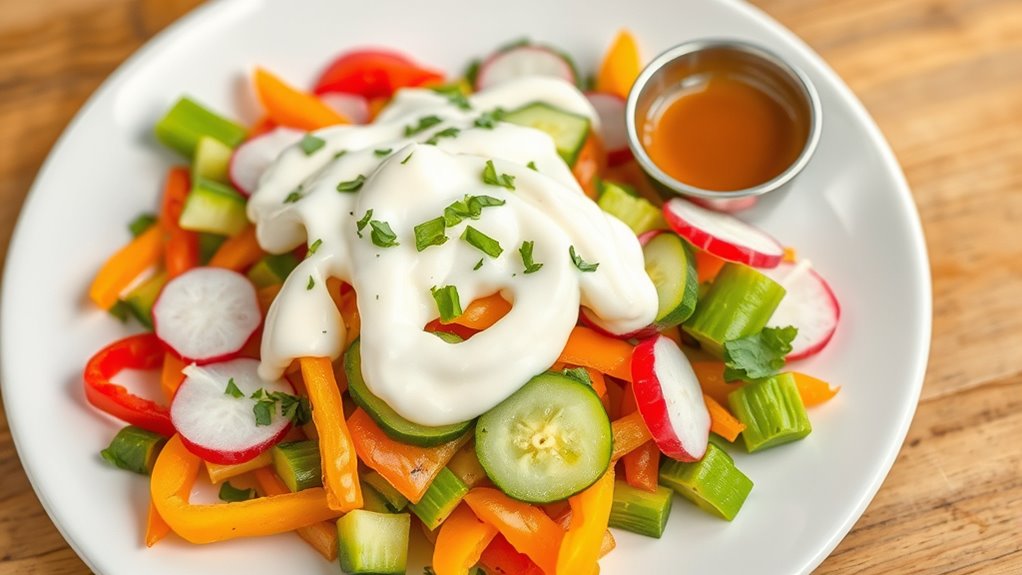 artful vegetable salad presentation