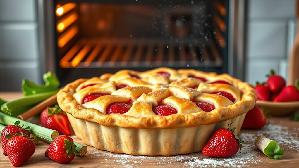 bake a strawberry rhubarb pie