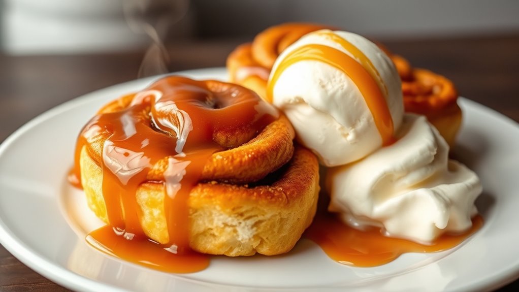 baking delicious caramel rolls
