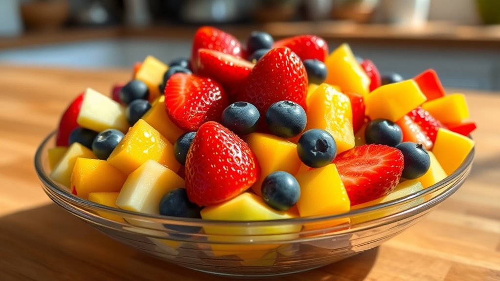 balanced textured fruit salad