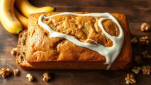 banana bread with icing