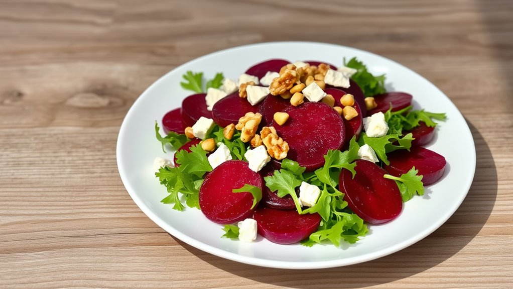 beautifully plated beet salad