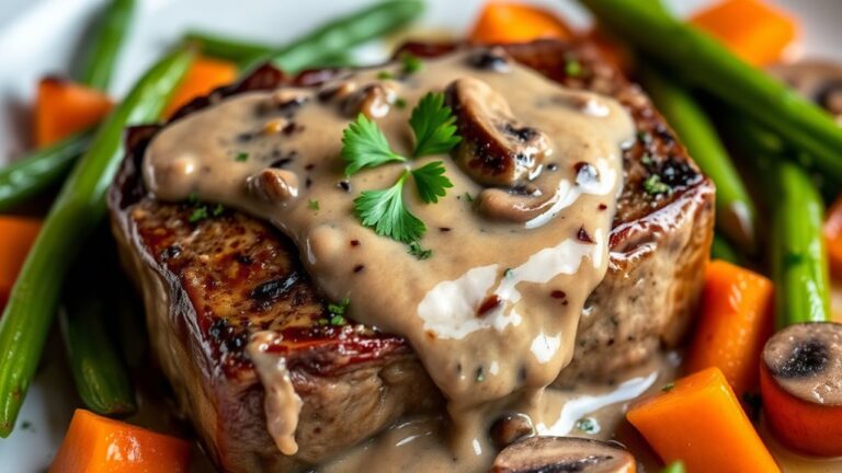 beef steak with mushroom soup