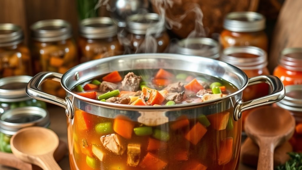 beef vegetable soup preparation