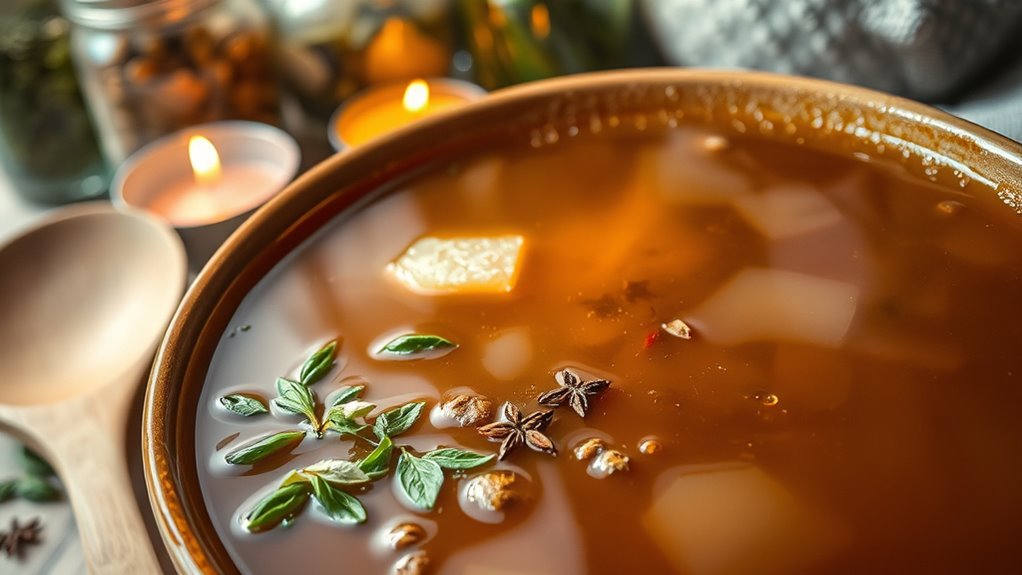 bone broth simmering technique