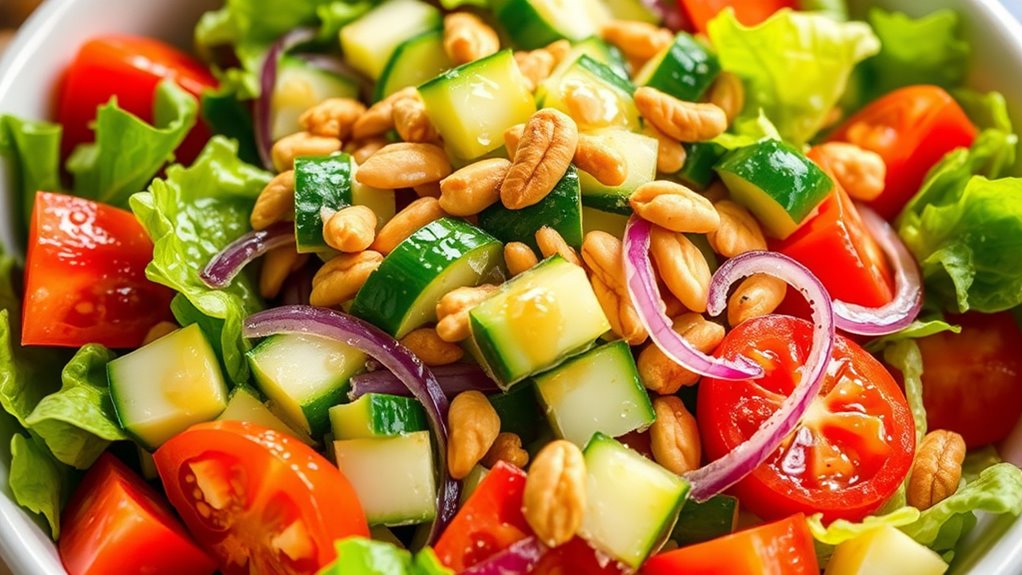 bright balanced salad preparation