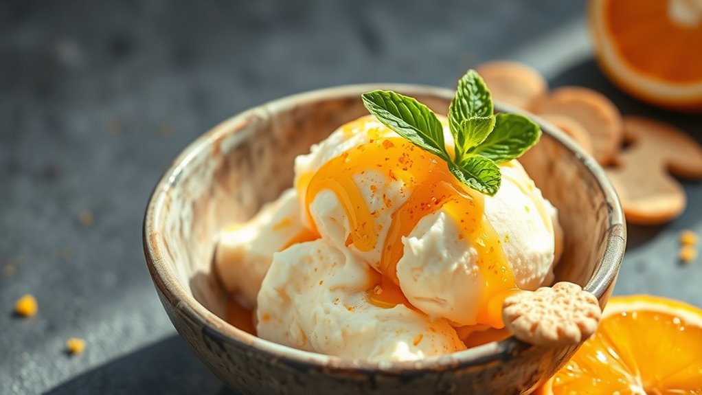 bright inviting ice cream presentation