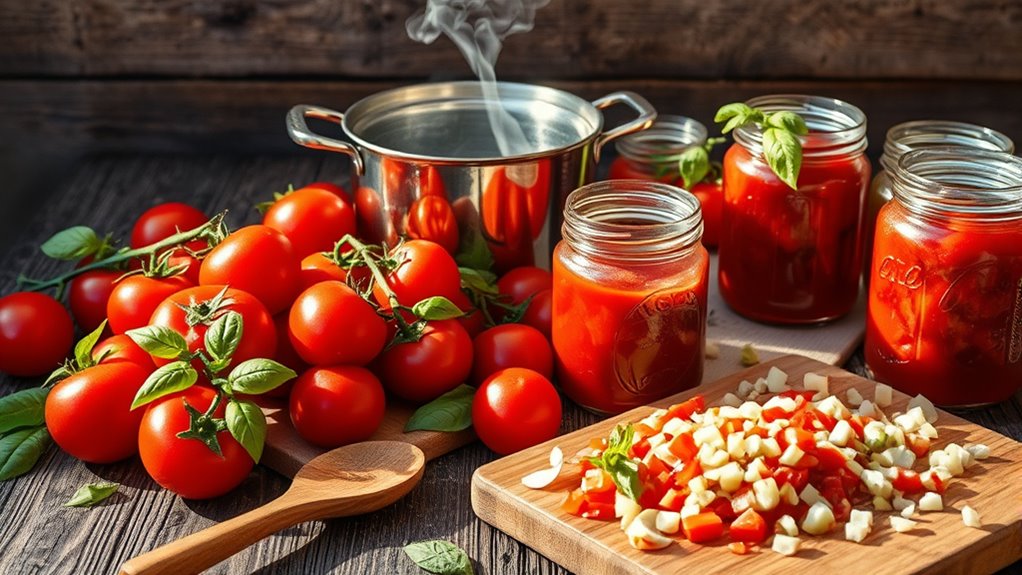 canning preparation and ingredients