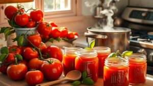 canning tomato soup preparation