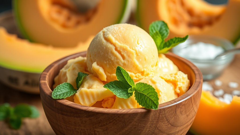 cantaloupe based frozen dessert
