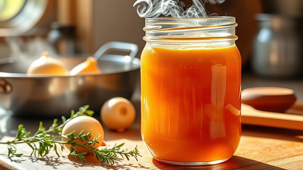 caramelized onions in broth