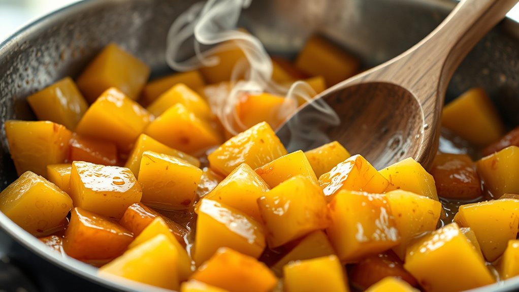 caramelized pineapple topping preparation