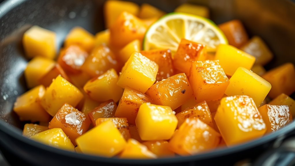 caramelized pineapple with lime