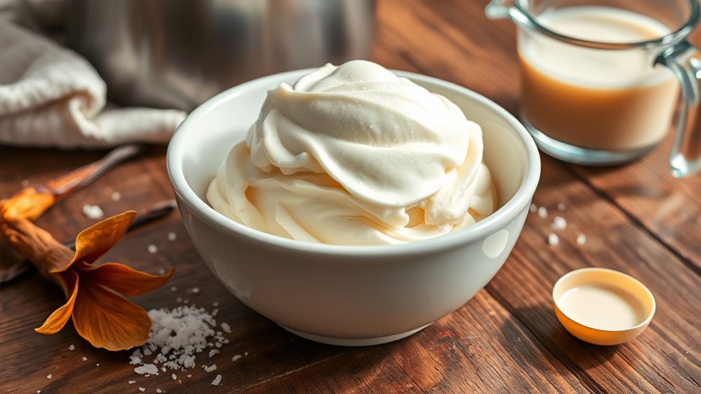 careful ice cream preparation