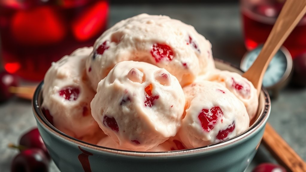 cherry ice cream preparation