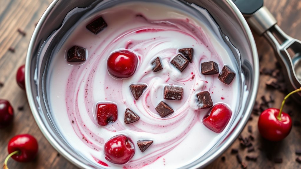 cherry vanilla ice cream preparation