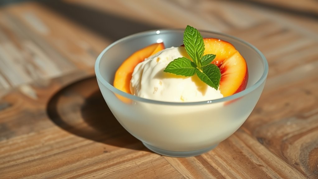 chilled bowls peach accents