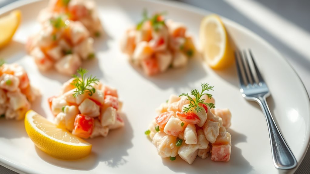 chilled lobster salad presentation
