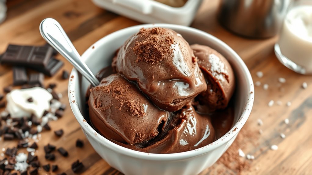 chocolate custard ice cream preparation