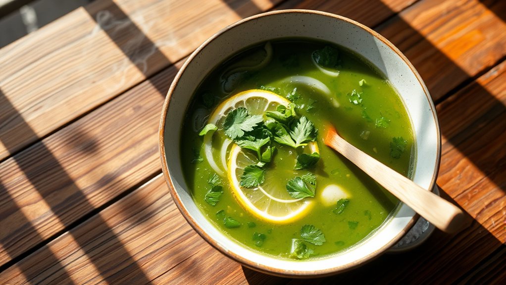 cilantro detox soup preparation