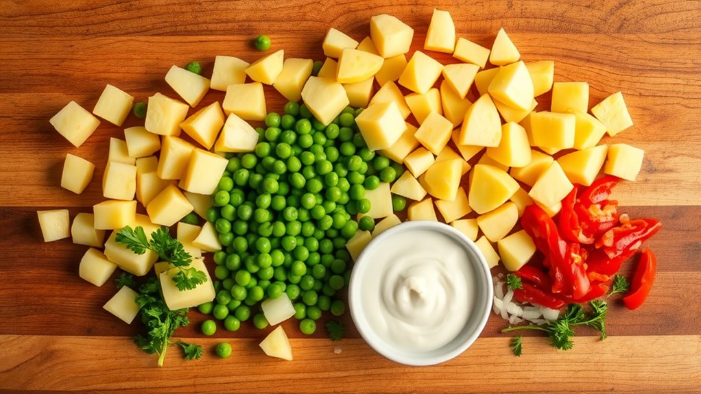 colorful crisp potato salad