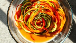 colorful layered vegetable dish