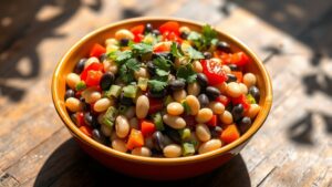 colorful mixed bean salad