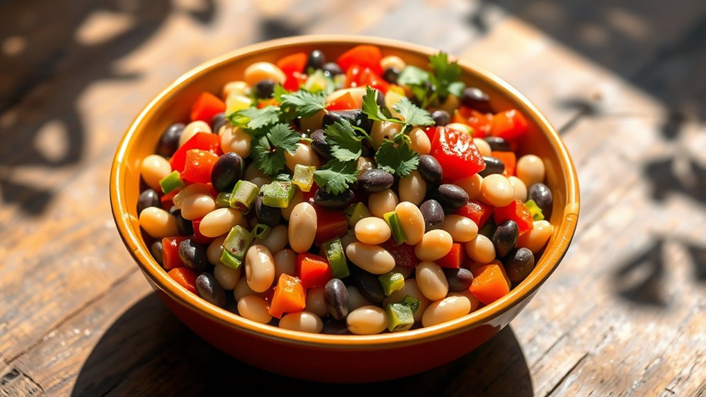 colorful mixed bean salad