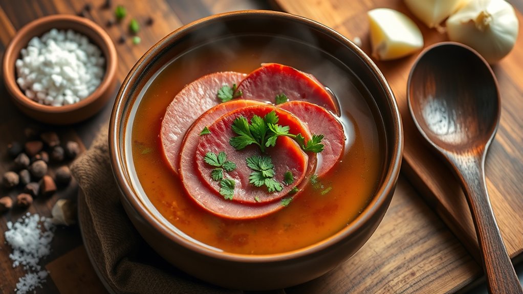 comforting pastrami vegetable soup