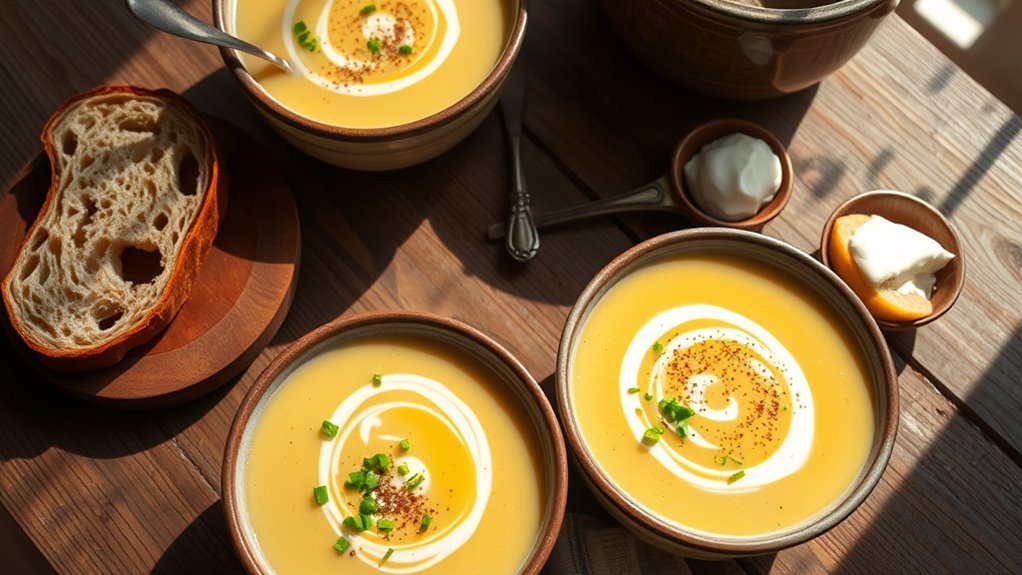 comforting potato soup presentation