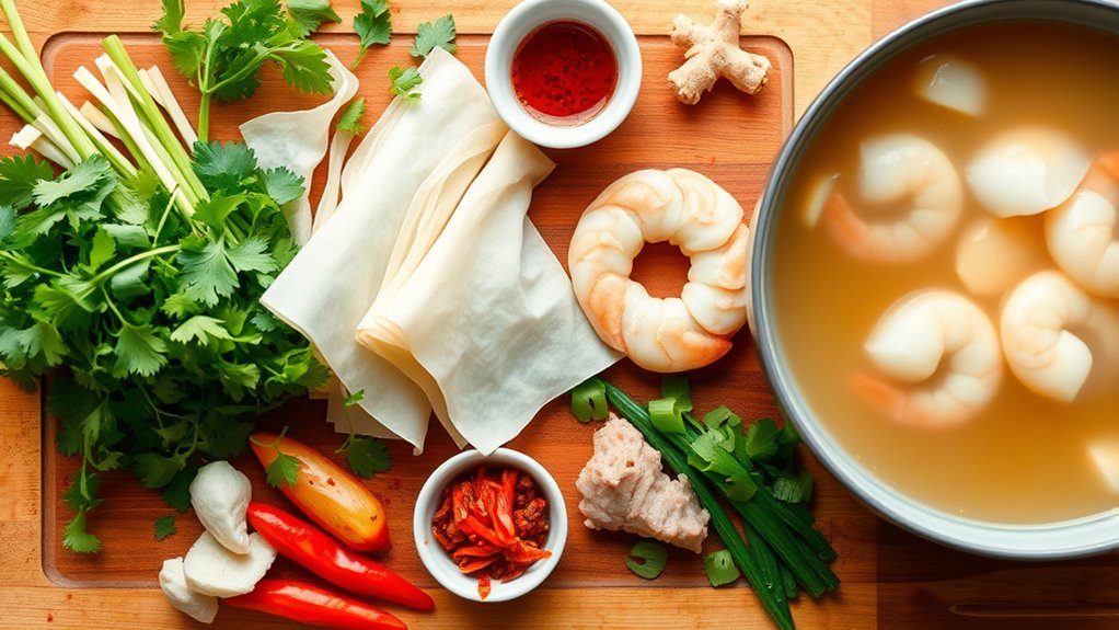 comforting wontons with variations