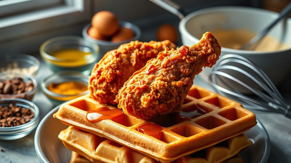 cook chicken and waffles