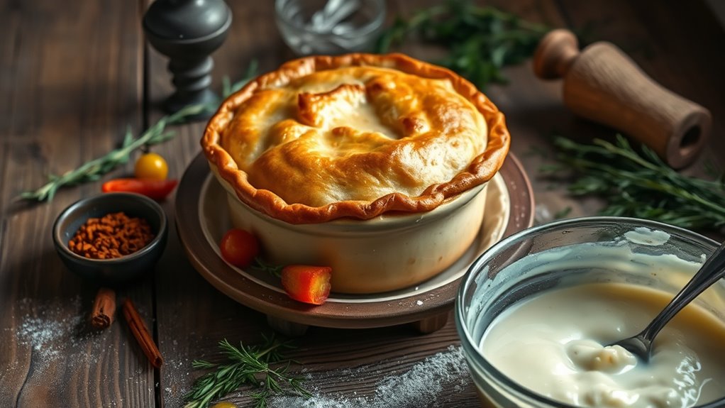 cook homemade pot pie